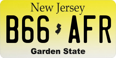 NJ license plate B66AFR