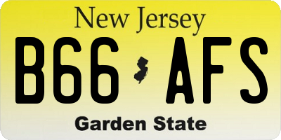 NJ license plate B66AFS