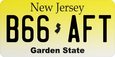 NJ license plate B66AFT