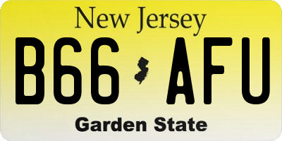 NJ license plate B66AFU