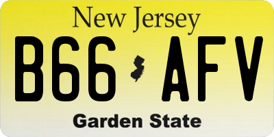 NJ license plate B66AFV