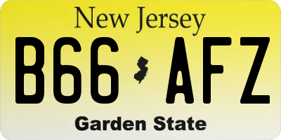 NJ license plate B66AFZ