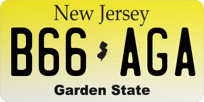 NJ license plate B66AGA