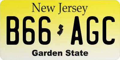 NJ license plate B66AGC