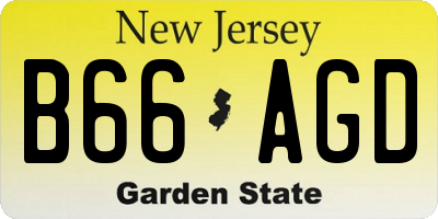 NJ license plate B66AGD