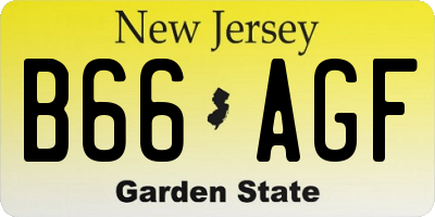 NJ license plate B66AGF