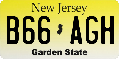 NJ license plate B66AGH