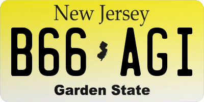 NJ license plate B66AGI