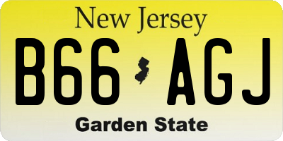 NJ license plate B66AGJ