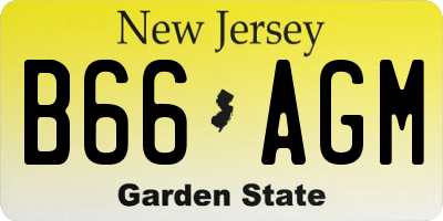 NJ license plate B66AGM