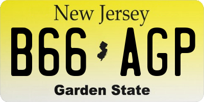 NJ license plate B66AGP