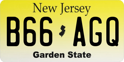 NJ license plate B66AGQ