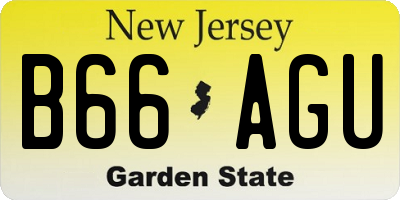NJ license plate B66AGU