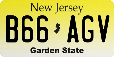 NJ license plate B66AGV