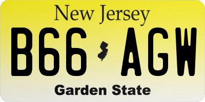 NJ license plate B66AGW
