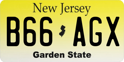 NJ license plate B66AGX