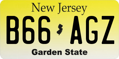 NJ license plate B66AGZ
