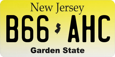 NJ license plate B66AHC