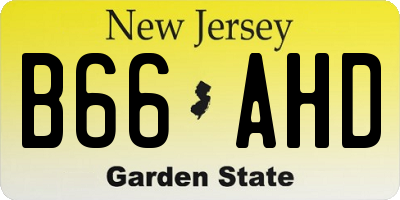 NJ license plate B66AHD