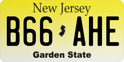 NJ license plate B66AHE