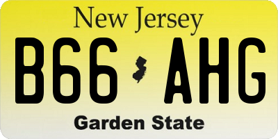 NJ license plate B66AHG