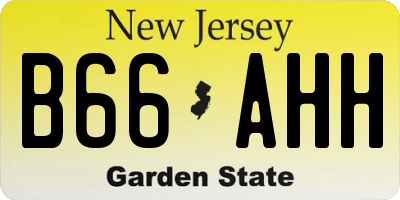 NJ license plate B66AHH