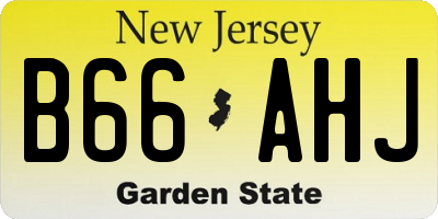 NJ license plate B66AHJ