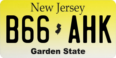NJ license plate B66AHK
