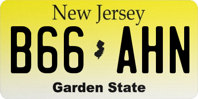 NJ license plate B66AHN