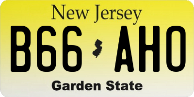 NJ license plate B66AHO