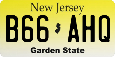 NJ license plate B66AHQ