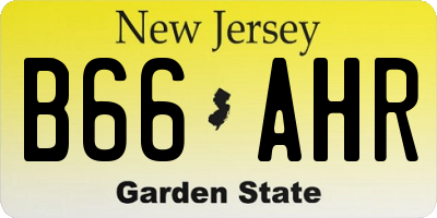 NJ license plate B66AHR