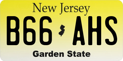 NJ license plate B66AHS