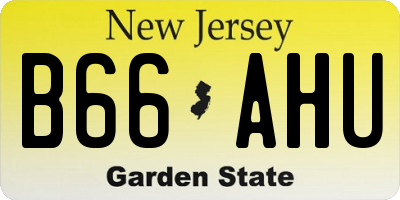 NJ license plate B66AHU