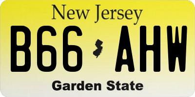 NJ license plate B66AHW