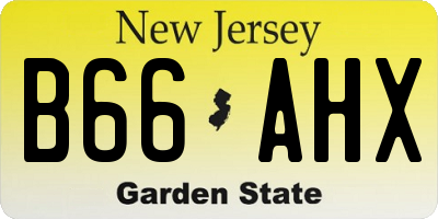 NJ license plate B66AHX