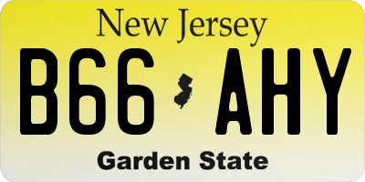 NJ license plate B66AHY