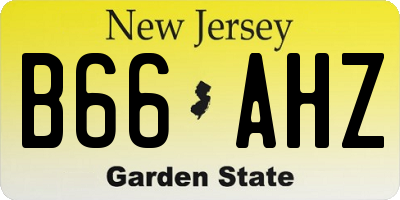 NJ license plate B66AHZ