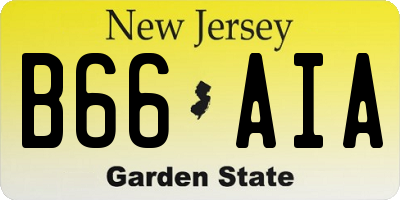 NJ license plate B66AIA