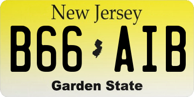 NJ license plate B66AIB