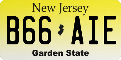 NJ license plate B66AIE