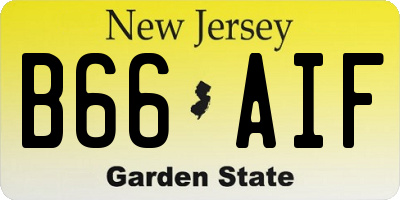 NJ license plate B66AIF