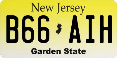NJ license plate B66AIH