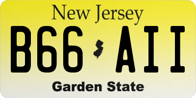 NJ license plate B66AII