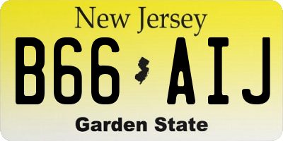 NJ license plate B66AIJ