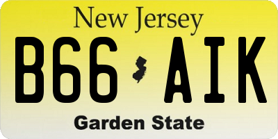 NJ license plate B66AIK