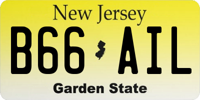NJ license plate B66AIL