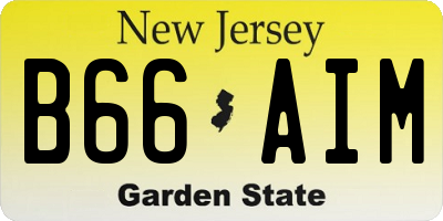 NJ license plate B66AIM