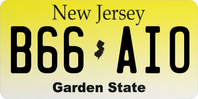 NJ license plate B66AIO