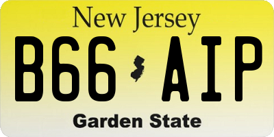 NJ license plate B66AIP